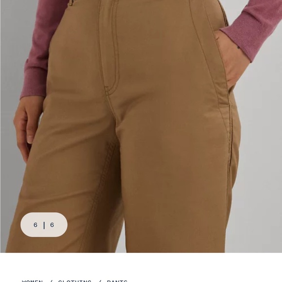 Ralph Lauren, Lauren Jeans Co. LRL, 16 100% Cotton, Canvas Wide-Leg Pant, HoneyT - Picture 7 of 13